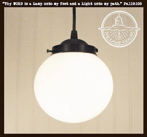 Milk Glass Globe Pendant Light - Sweatfully