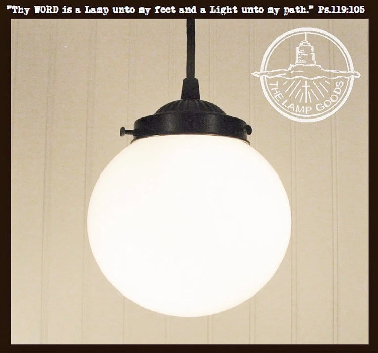 Milk Glass Globe Pendant Light - Sweatfully