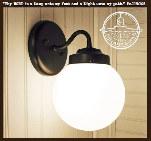 Milk Glass Globe Wall Light Fixture Sconce - Sweatfully