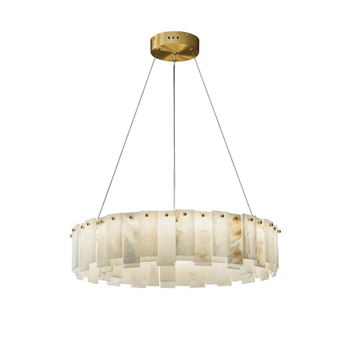 Modern Alabaster Celestial Round Chandelier - Sweatfully