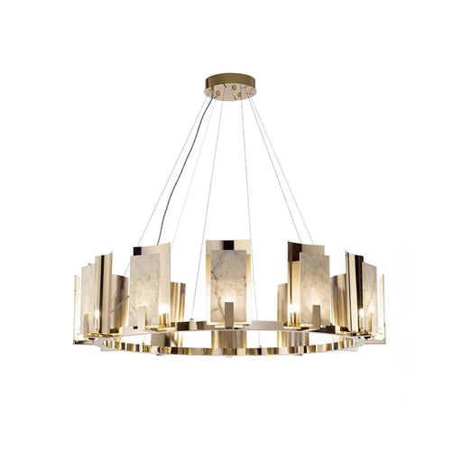 Modern Alabaster Jessie Round Chandelier - Sweatfully
