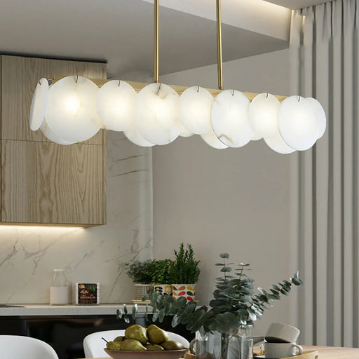 Modern Alabaster Linear Chandelier - Sweatfully