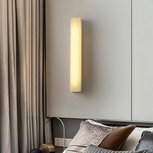 Modern Alabaster Rectangle Wall Sconce - Sweatfully