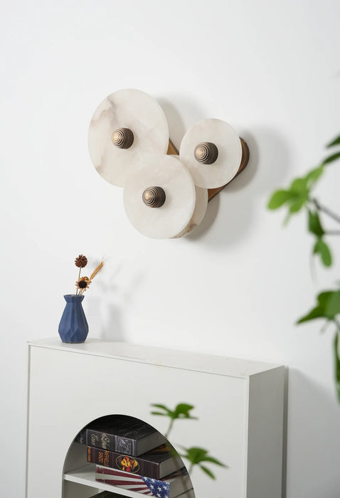 Modern Alabaster Round Wall Lamp - Sweatfully