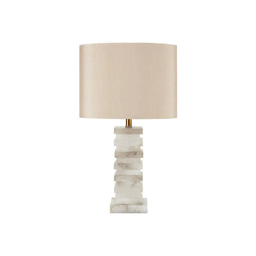 Modern Alabaster Stacked Table Lamp - Sweatfully