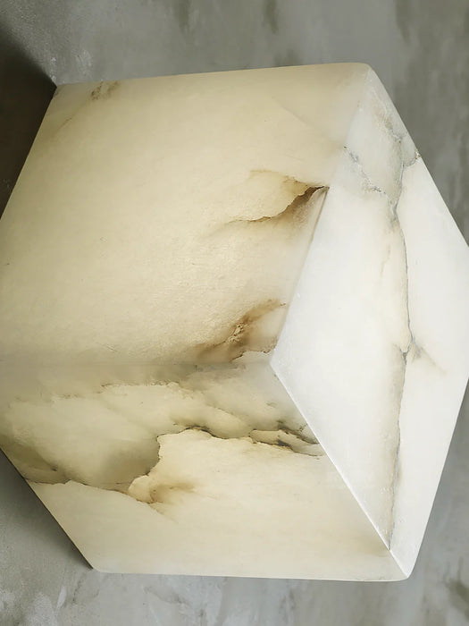 Modern Cube Square Alabaster Wall Sconce - Sweatfully