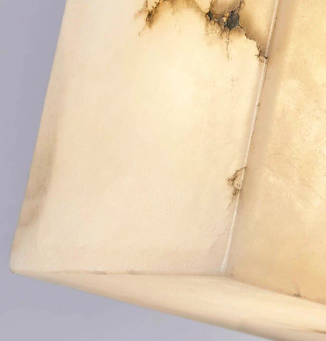 Modern Cube Square Alabaster Wall Sconce - Sweatfully