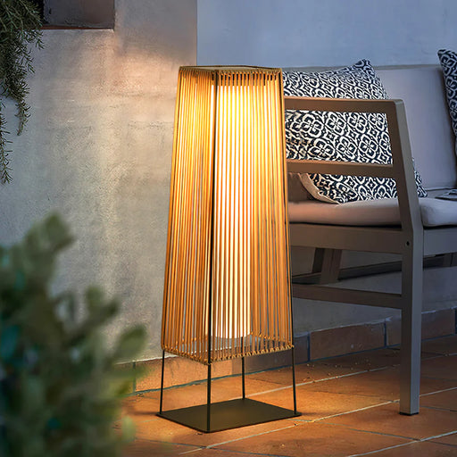 Modern Plastic Rattan Outdoor Post Floor Lamp - Sweatfully