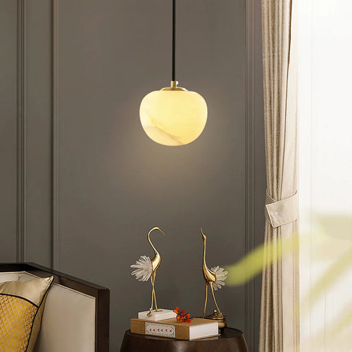 Round Alabaster Pendant Light - Sweatfully