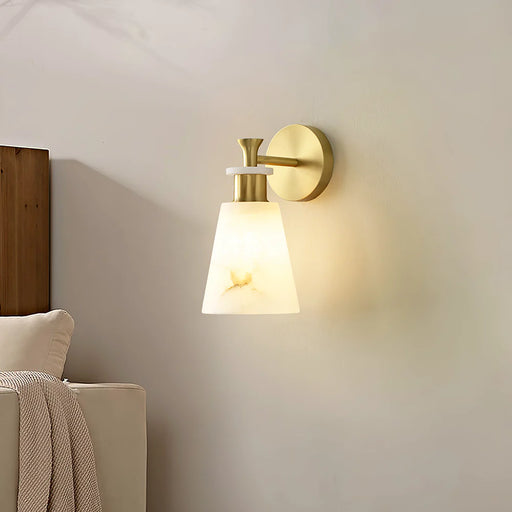 Conical Tapered Alabaster Wall Sconce - Sweatfully