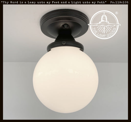 MODERN OPAL Schoolhouse Globe Ceiling Light - Sweatfully