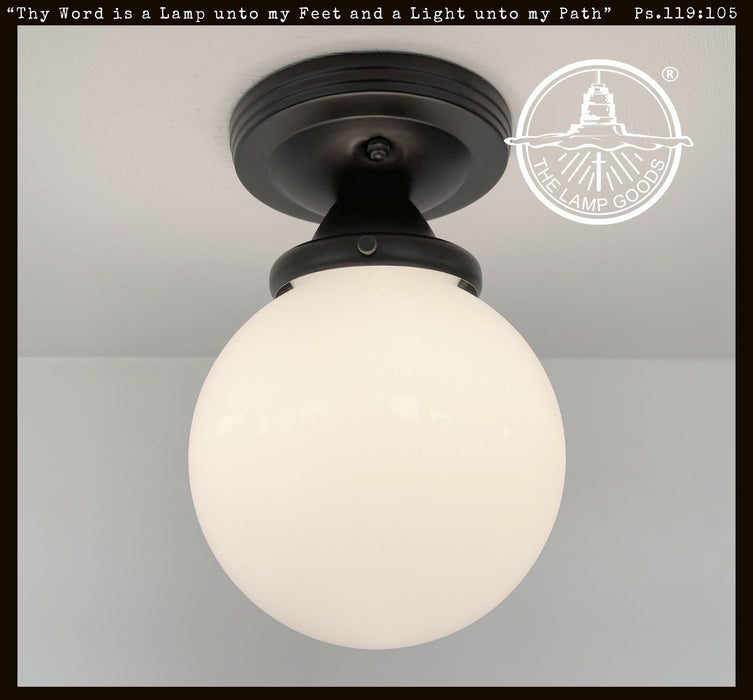 MODERN OPAL Schoolhouse Globe Ceiling Light - Sweatfully