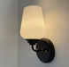 MODERN SLEEK Opal Wall SCONCE Brass and Black - Sweatfully