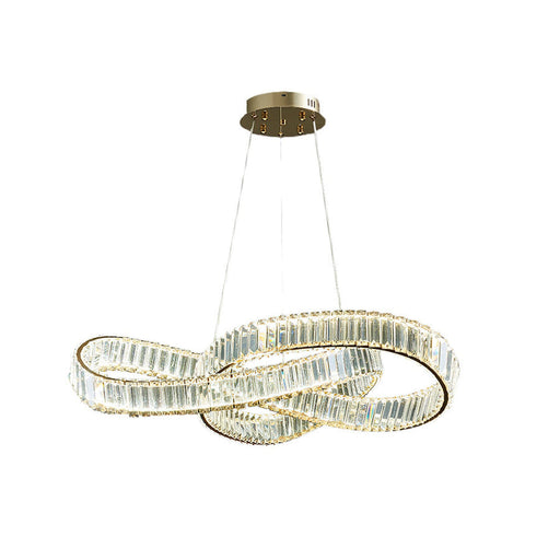 Modern Round Gold Crystal Hanging Chandelier - Sweatfully