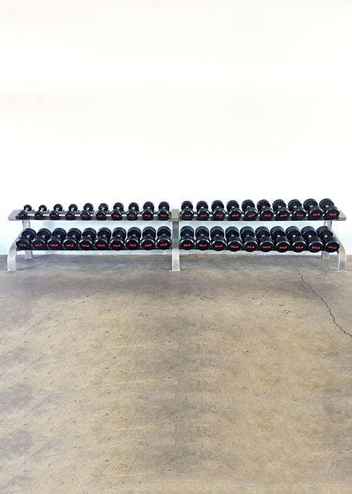 Three Tier 15 Pairs Dumbbell Rack - Muscle D Fitness - Commercial Grade 3 Tier Dummbbell Rack - Sweatfully