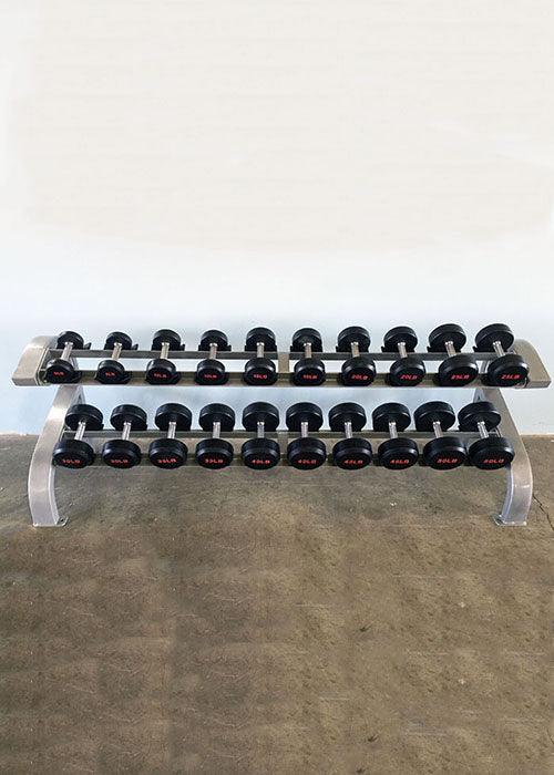 Two Tier 10 Pairs Dumbbell Rack - Muscle D Fitness - Durable 2 Tier 10 Pairs Dumbbell Rack - Sweatfully