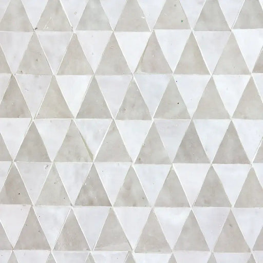 Snow & Dust - Tulum Triangle Moroccan Zellige Mosaic by Tilesofezra - Sweatfully