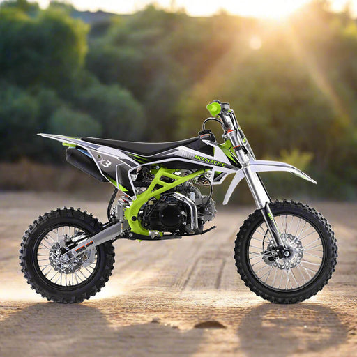 MotoTec X3 125CC 4-Stroke Green Gas-Powered Dirt Bike (95731462) - Sweatfully