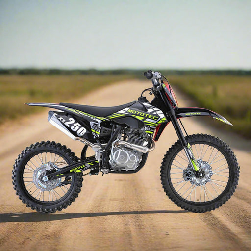 MotoTec X5 250CC 4-Stroke High-Performance Off-Road Gas Dirt Bike, Black (SAK39425) - Sweatfully