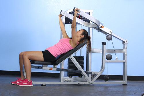 Dual Function Multi Press Combo - Muscle D Fitness - Adjustable - Multi-Position - Pin Selectorized - Chest - Shoulder - Triceps Press - Sweatfully
