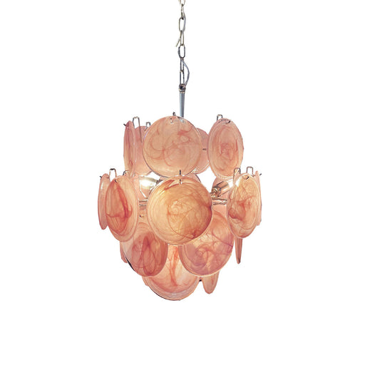 Vintage Murano Pink Glass Chandelier - Sweatfully