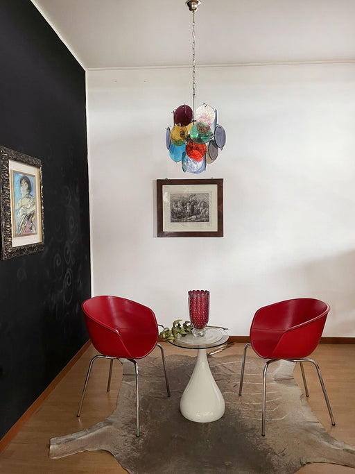 Vintage Murano Multicolored Glass Chandelier - Sweatfully