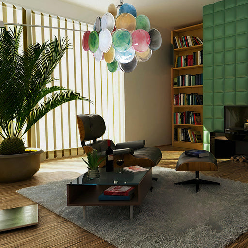 Vintage Murano Colorful Glass Chandelier - Sweatfully