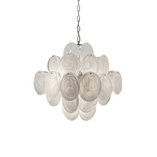 Vintage Murano White Glass Chandelier - Sweatfully