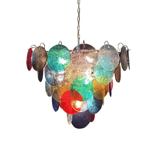 Elegant Murano Disc Multicolored Chandelier - Sweatfully