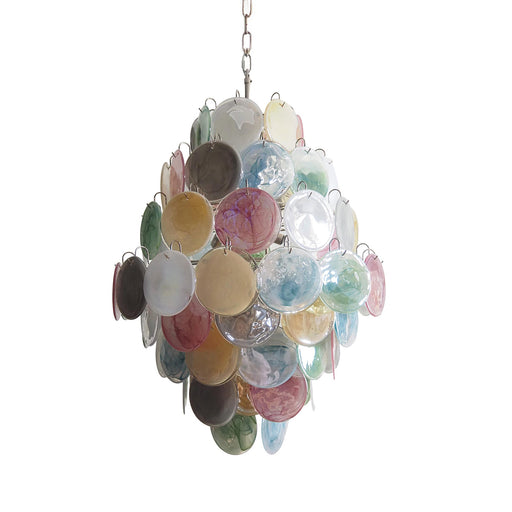 Vintage Murano Multicolored Disks Chandelier - Sweatfully