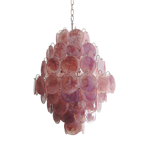 Vintage Murano Pink Disks Chandelier - Sweatfully