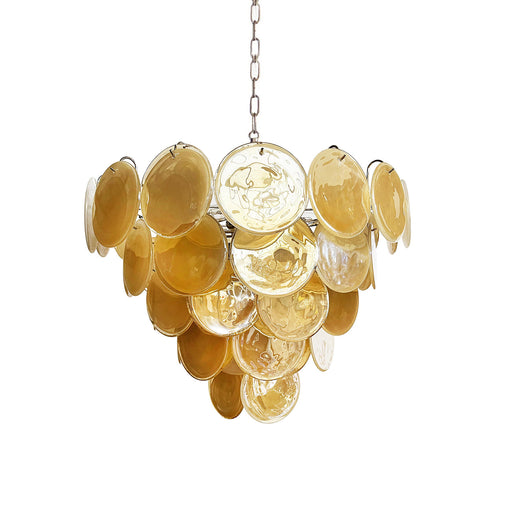 Elegant Murano Disc Gold Chandelier - Sweatfully