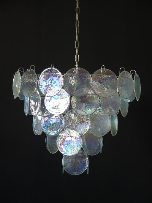 Elegant Murano Disc Iridescent Chandelier - Sweatfully
