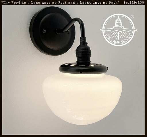 Opal Mushroom Schoolhouse Wall Sconce Light - Sweatfully