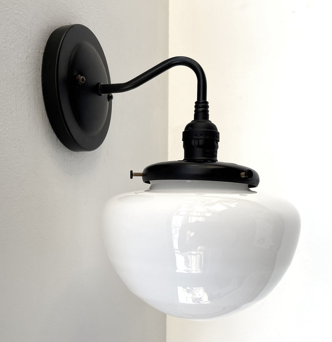 Opal Mushroom Schoolhouse Wall Sconce Light - Sweatfully