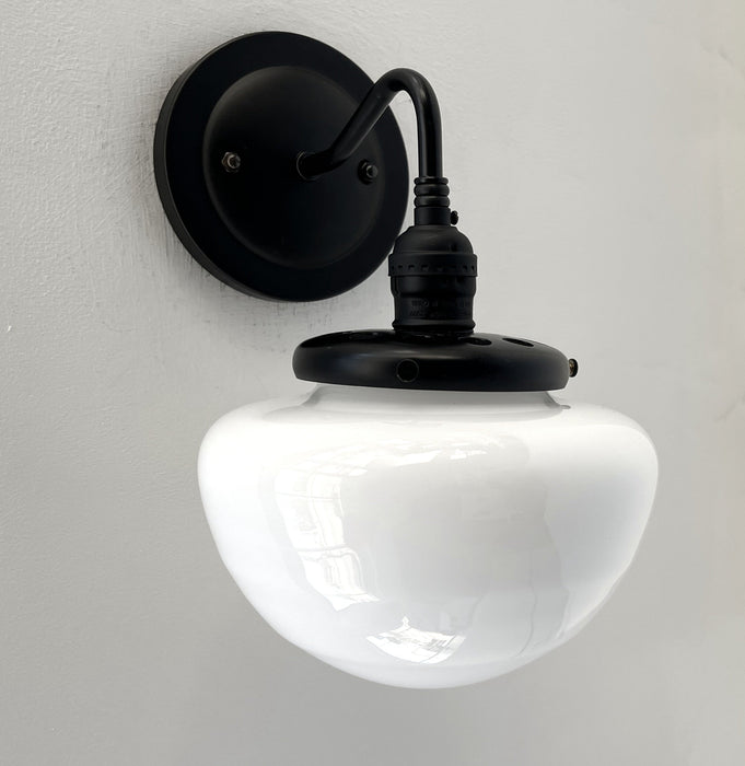Opal Mushroom Schoolhouse Wall Sconce Light - Sweatfully