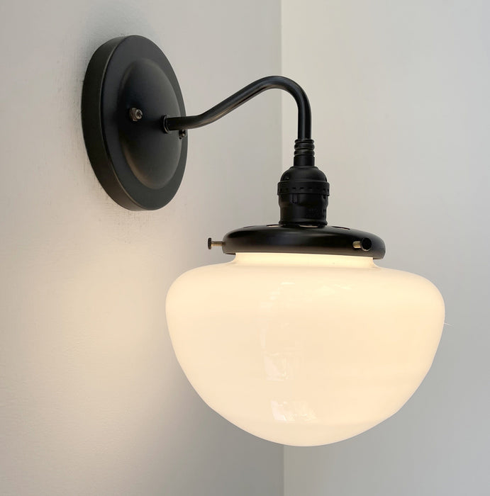 Opal Mushroom Schoolhouse Wall Sconce Light - Sweatfully