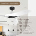 54" DC Motor 6 Speed Black Ceiling Fan - Sweatfully