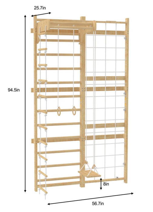 Neem Swedish Wall Ladder & Indoor Wooden Climber for Kids – Home Gym Playset - Sweatfully