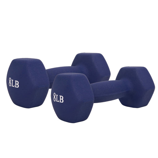 Sunny Health & Fitness Neoprene Dumbbell - 8lb (PAIR) - Sweatfully