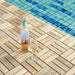 Coastal Natural Teak Outdoor Interlocking Tiles, 12 Slat (10 sq ft) - Sweatfully