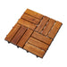 Coastal Oiled Teak Outdoor Interlocking Tiles, 12 Slat (10 sq ft) - Sweatfully
