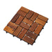 Calgary Oiled Teak Outdoor Interlocking Tiles, 18 Slat (10 sq ft) - Sweatfully