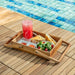 Denali Natural Teak Outdoor Interlocking Tiles, 9 Slat (10 sq ft) - Sweatfully