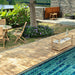 Denali Natural Teak Outdoor Interlocking Tiles, 9 Slat (10 sq ft) - Sweatfully