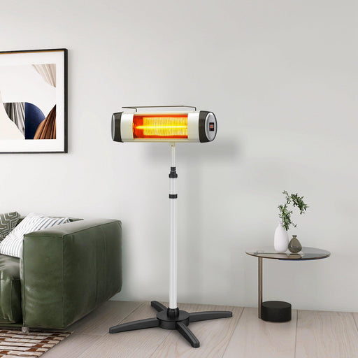 Porch Garden Electric Thermostat Patio Heater Standing Garden 1500W Infrared Heater with Remote Control Outdoor/Indoor - Sweatfully