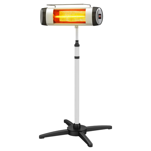 Porch Garden Electric Thermostat Patio Heater Standing Garden 1500W Infrared Heater with Remote Control Outdoor/Indoor - Sweatfully