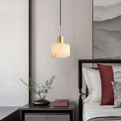 Natural Alabaster Small Pendant Light - Sweatfully