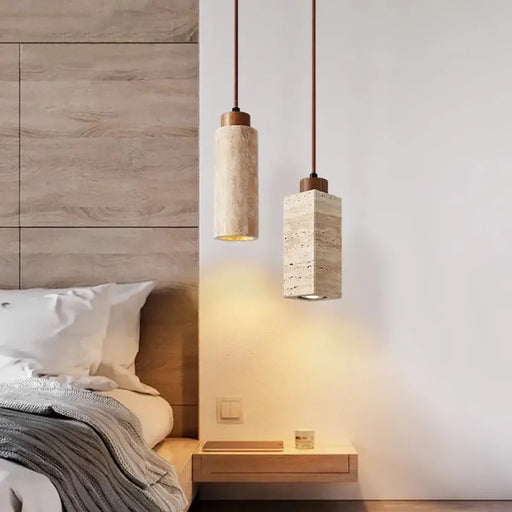 Natural Travertine GLigEt Pendant Light - Sweatfully