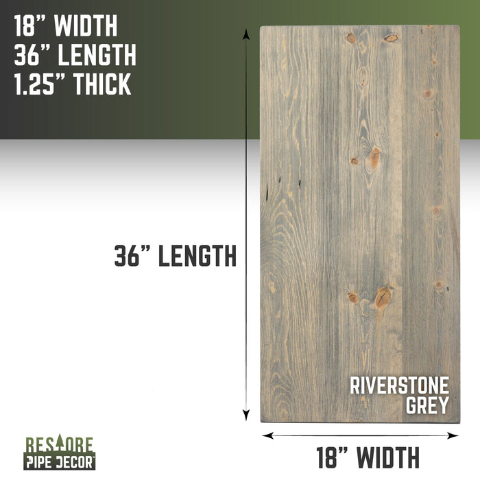 RESTORE Riverstone Grey Solid Wood Coffee Tabletop - Sweatfully